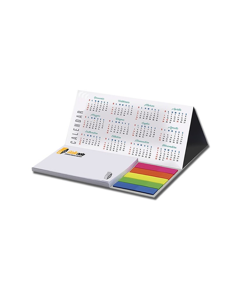Calendario da tavolo personalizzato 102x75 con memo adesivi e segnapagina
