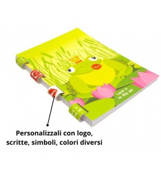 Blocco appunti con anelli in carta da personalizzare con logo, scritte, simboli, colori