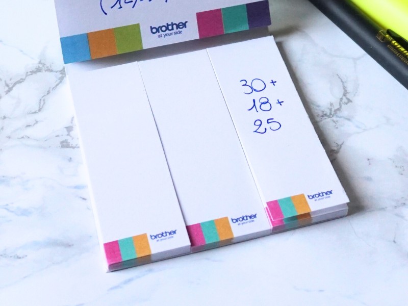 Post it 23x75mm del Set MEMO4 con cifre